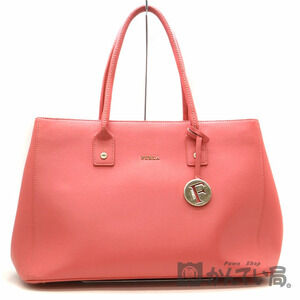 FURLA Tote Bag Shoulder Pink Leather